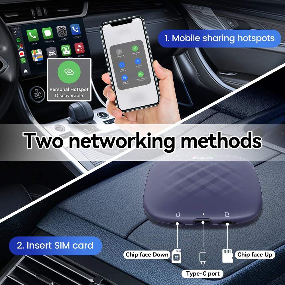 CarlinKit Android 13 8+128GB SIM Wireless CarPlay AI Box