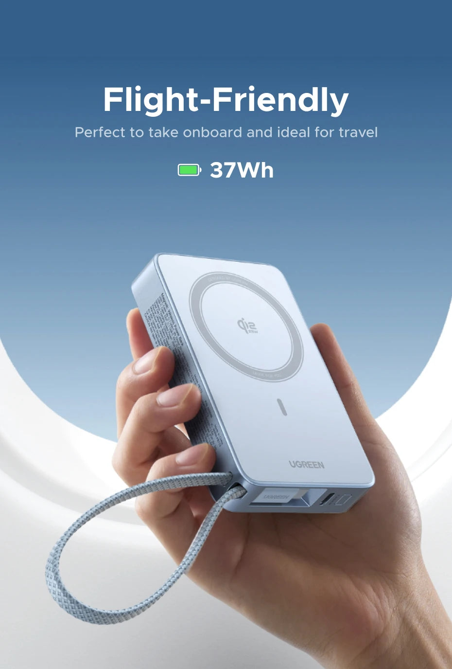 UGREEN Qi2.2 25W Magnetic Power Bank – 10000mAh Fast Charging External Battery