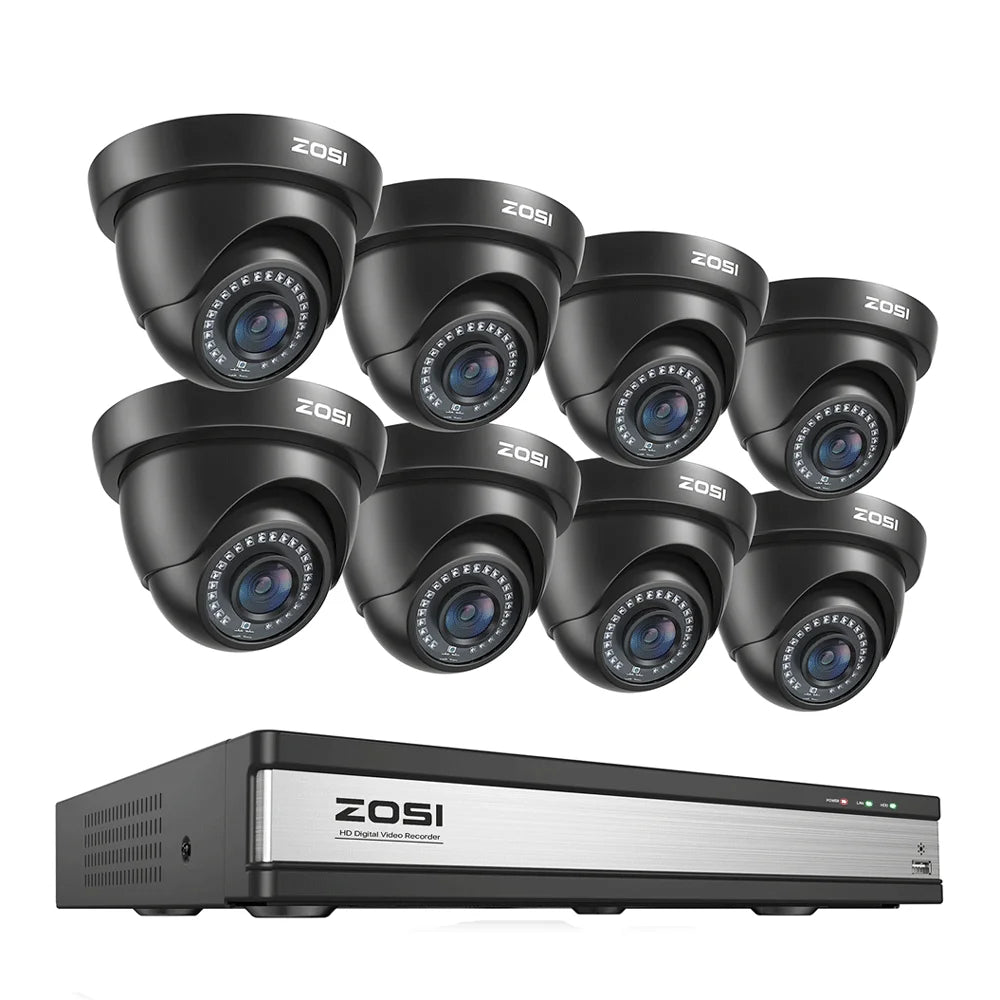 ZOSI 16CH 1080p Wired Security Camera System – H.265+ DVR with Human & Vehicle Detection