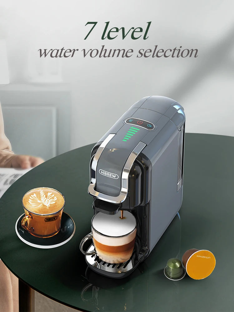 HiBREW H2B Grey – 5‑in‑1 Multi‑Capsule Coffee Machine | 20‑Bar Hot & Cold Espresso Maker