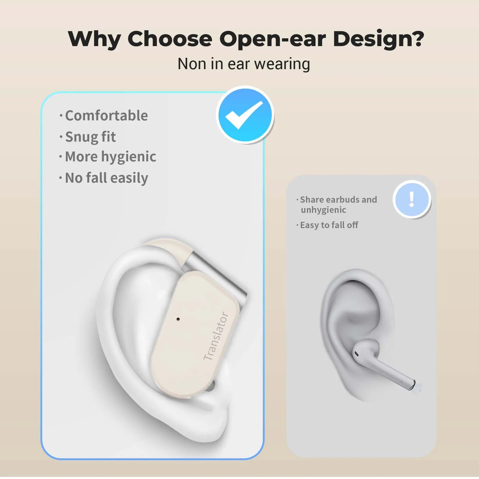 Wooask M9 Translator Earbuds 98% Accuracy 0.5s Response 144 Languages