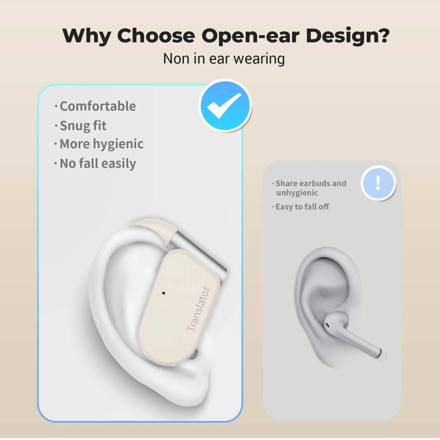 Wooask M9 Translator Earbuds 144 Languages 8 Offline Two-Way Real-Time