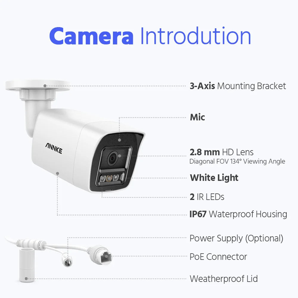 ANNKE 12MP 6K PoE CCTV System | 16CH NVR, Dual‑Light Cameras, Audio, Human & Vehicle Detection