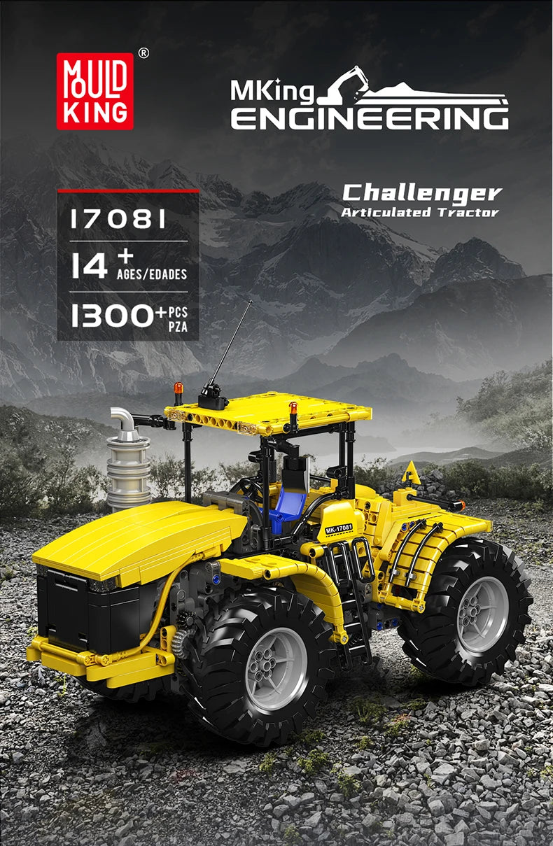 Mould King 17081/17082 RC Challenger Articulated Tractor | Motorized Technical Engineering Truck Building Set - Limetastore