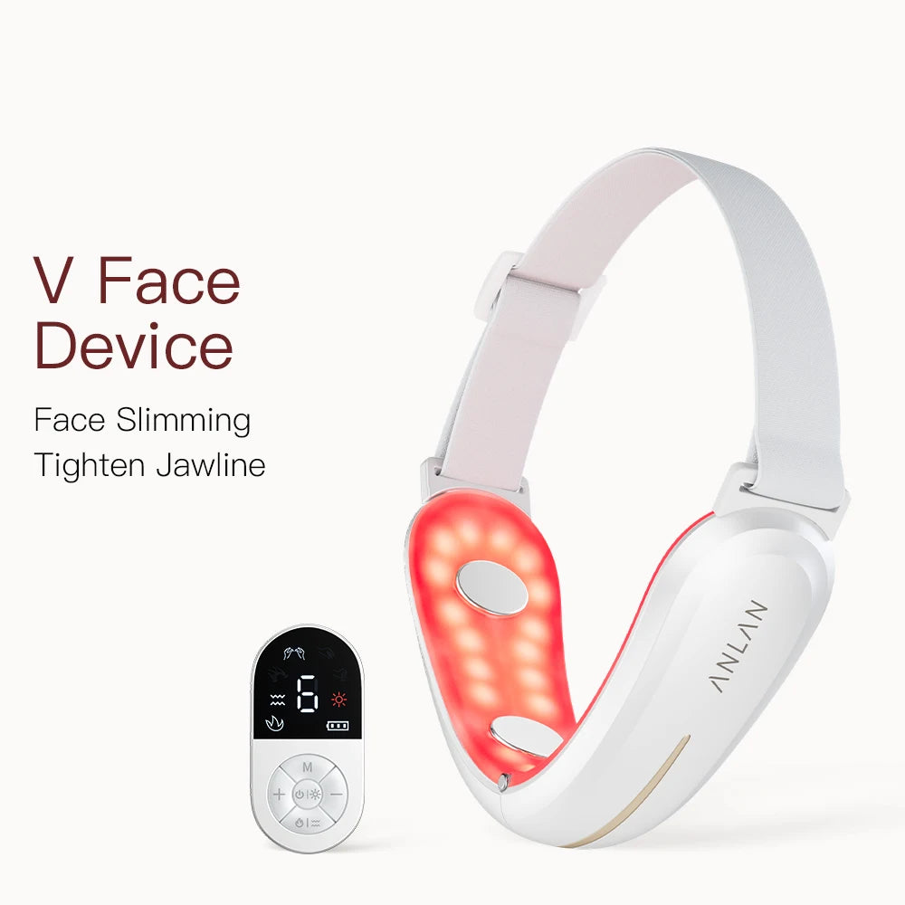 ANLAN V‑Face Lifting Device | 4‑Pole EMS, Red/Blue Light, Heat, Slimming