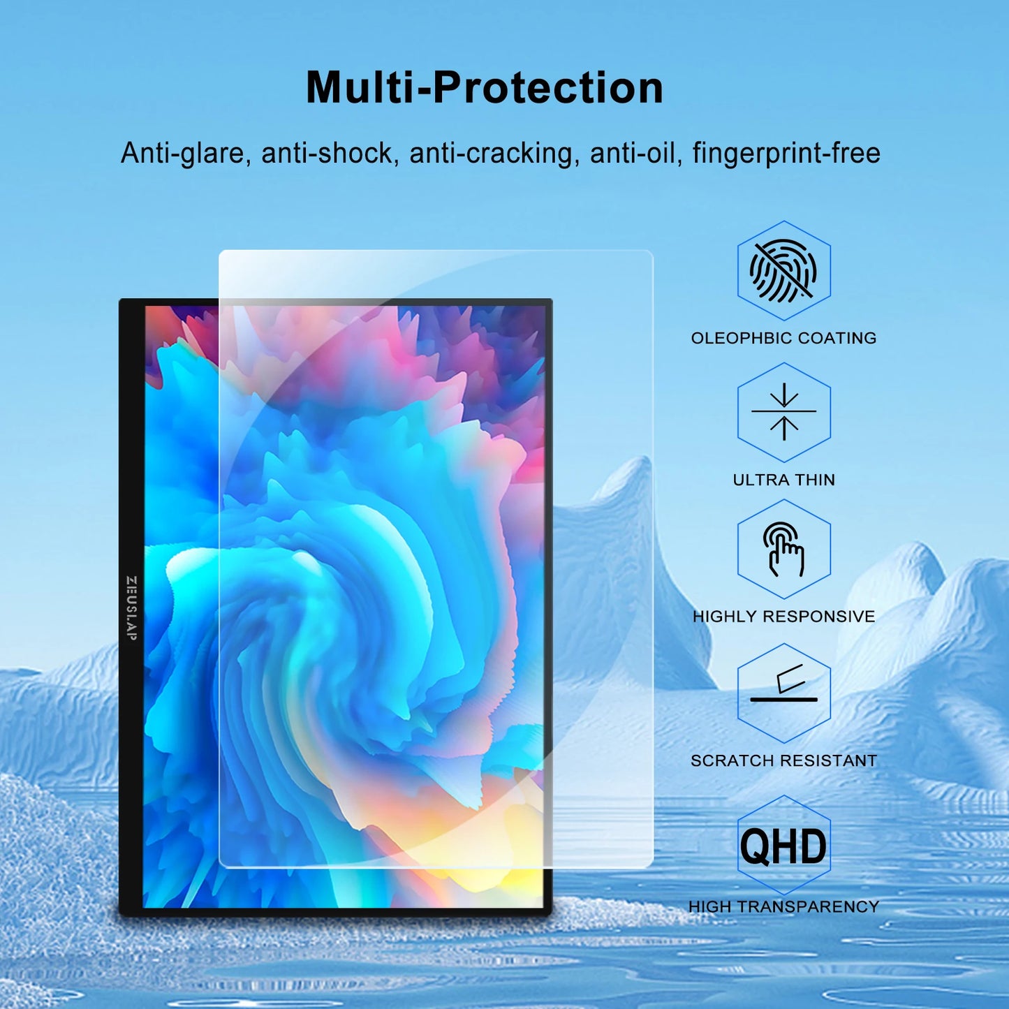 ZEUSLAP 16" Tempered Glass Screen Protector | Z16 Max Pro / Z16TV / P16KT