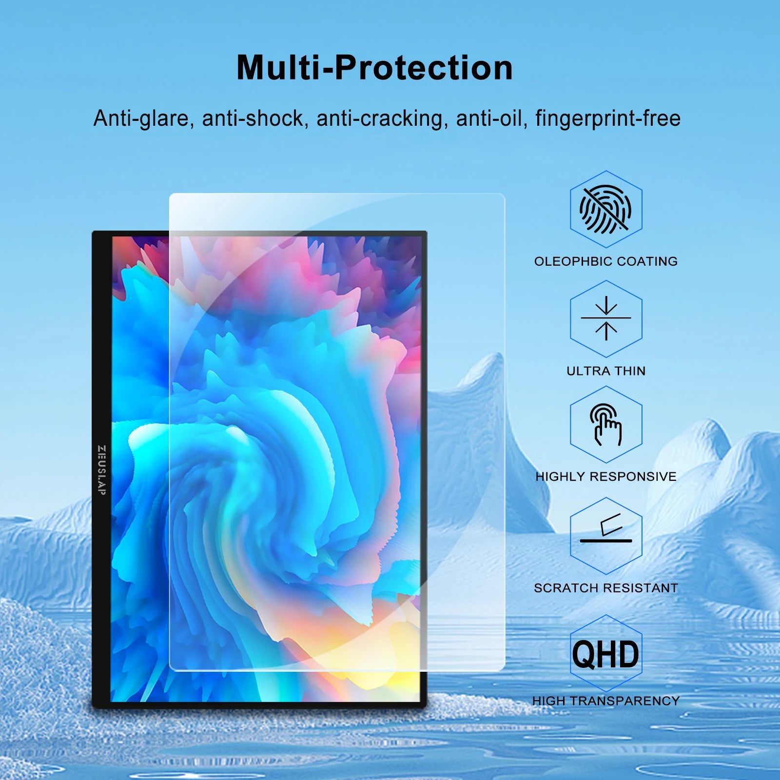 ZEUSLAP 16" Tempered Glass Screen Protector | Z16 Max Pro / Z16TV / P16KT