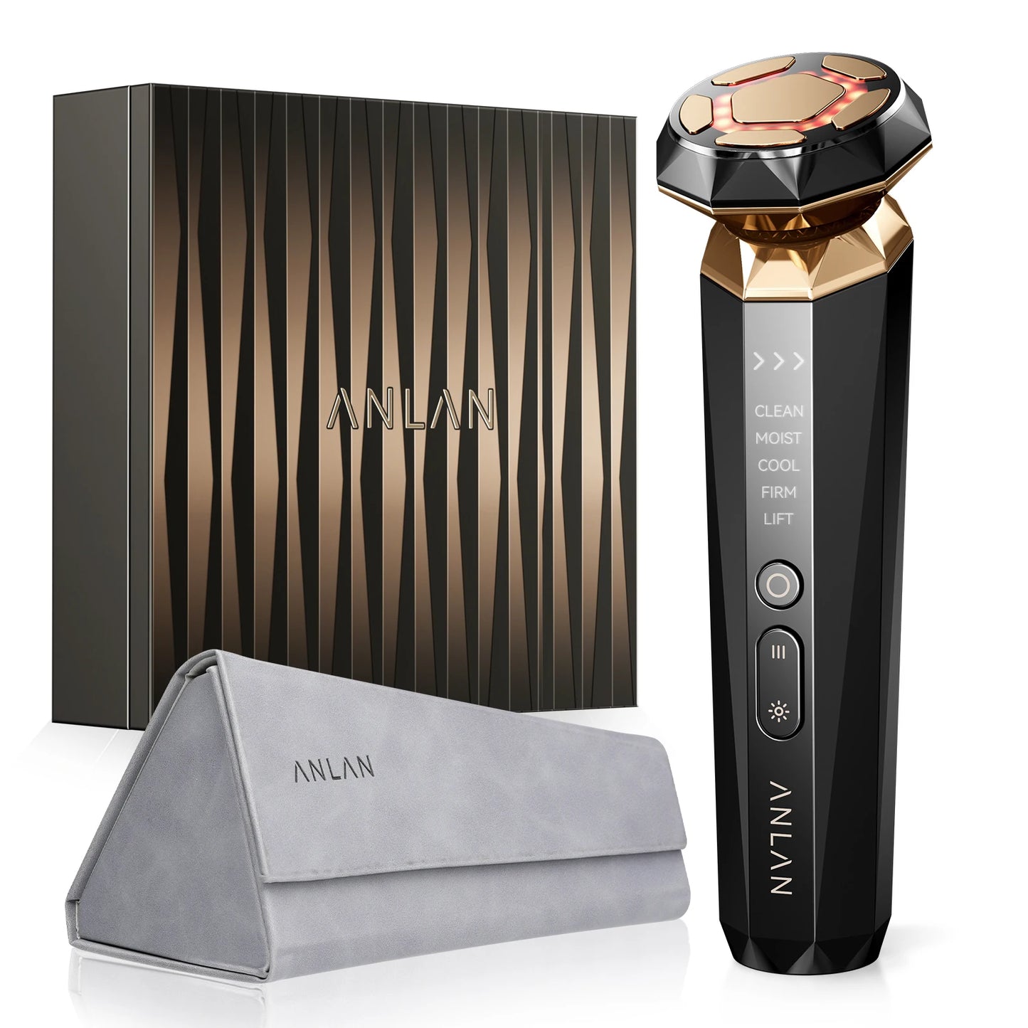 ANLAN RF Skincare Pro | 18K Gold, Hot/Cold, EMS Lifting Facial Device
