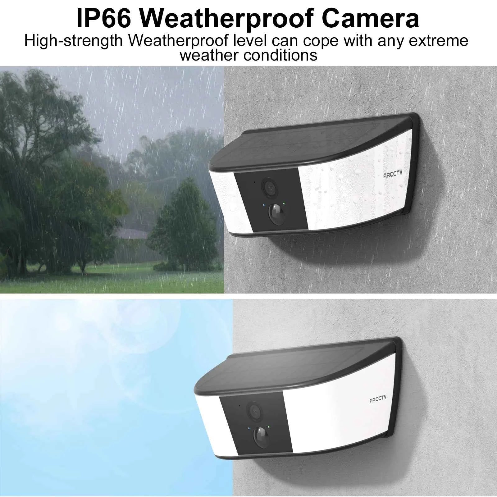 ARCCTV 4MP Solar WiFi Camera Security Outdoor Wireless Floodlight Camera Humanoid Detection Alarm Surveillance HD Two Way Audio - Limetastore