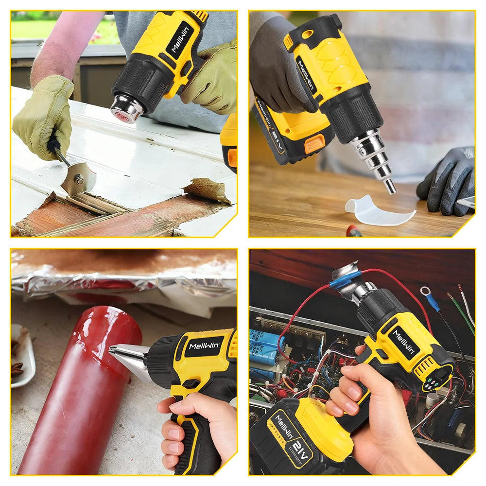 MELLWIN 540°C Cordless Electric Heat Gun 25 Gears Handheld Hot Air Blower Gun Home Welding Tools For Makita 18V Battery Pin - Limetastore