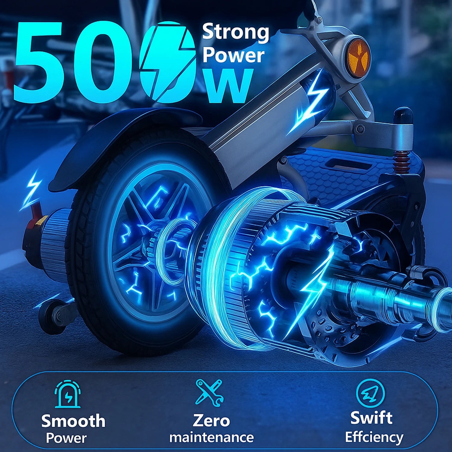 Electric Self‑Propelled Folding Wheelchair for Elderly & Disabled – Reclining Backrest