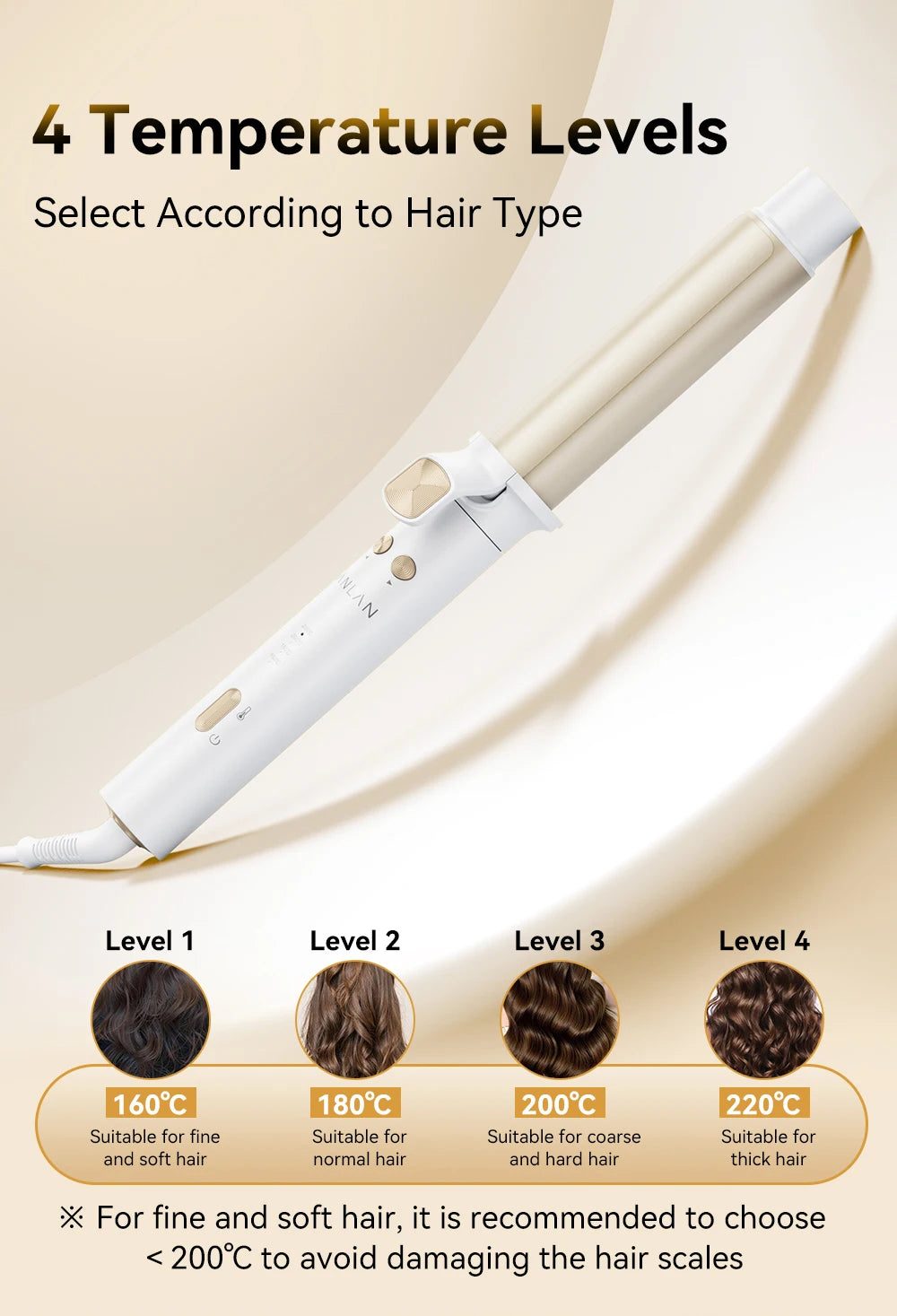 ANLAN Automatic Curling Iron | 30s Heat, Smart Temp, Ceramic Curls