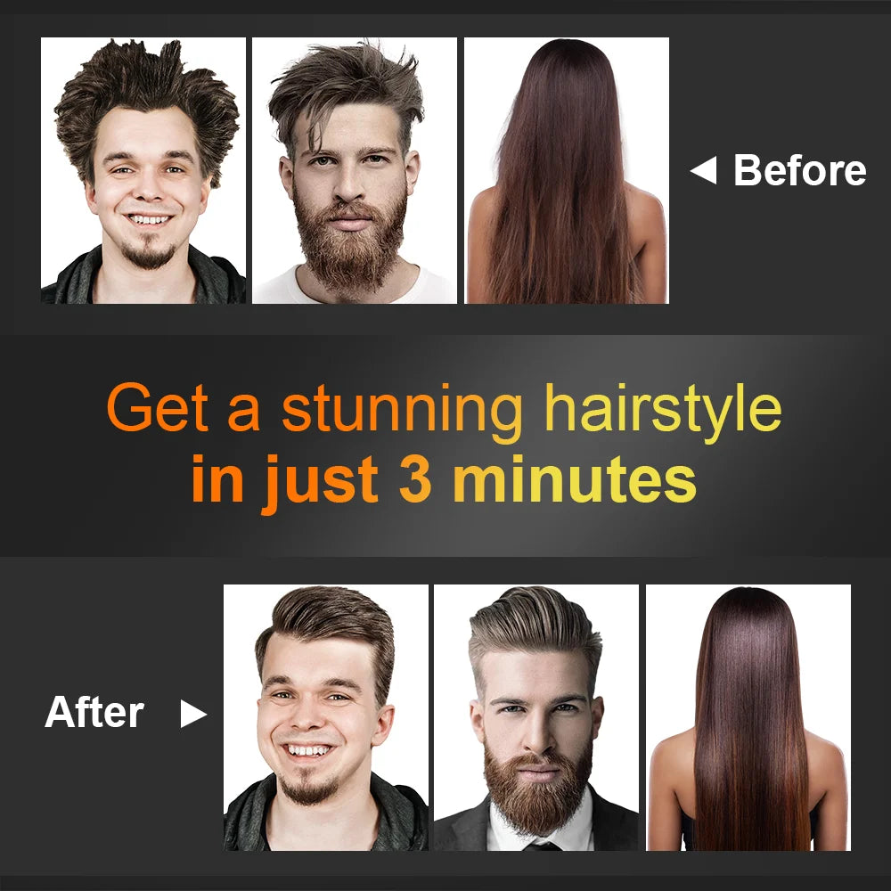 ANLAN Beard Straightening Brush | Heated Ceramic Comb, Quick Styling for Men