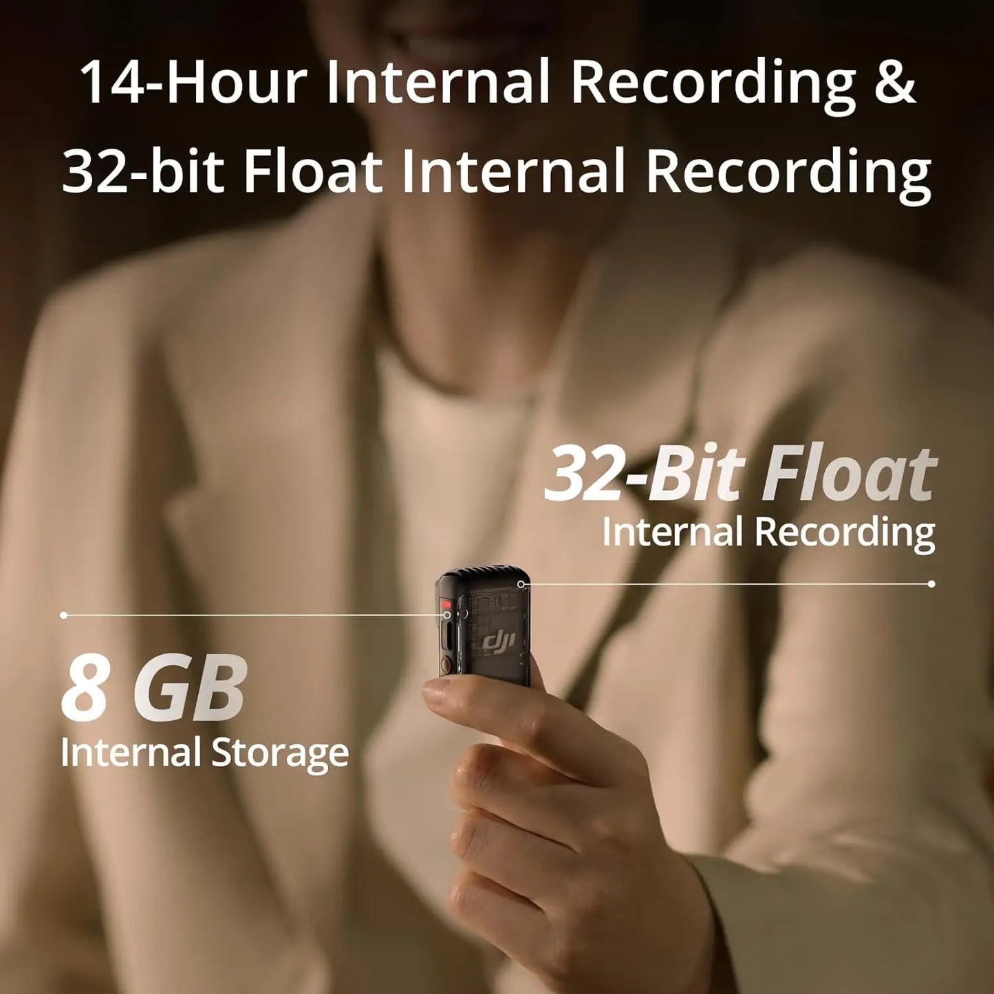 DJI Mic 2 – Wireless Microphone with Intelligent Noise Cancelling, 32‑Bit Float Internal Recording & 250m
