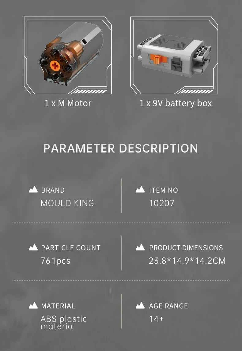 Mould King 10207 Motorized PAG Supercar V12 Engine Building Set - Limetastore