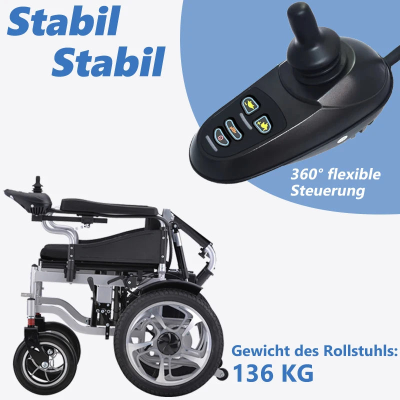 Electric Self‑Propelled Folding Wheelchair for Elderly & Disabled – Reclining Backrest