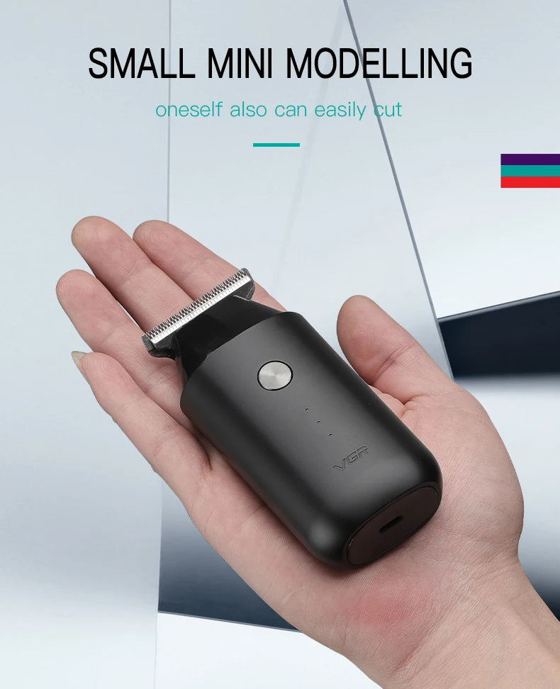 VGR Mini Hair Clipper Professional Zero Cutting Machine Electric Cordless Beard Trimmer Rechargeable Hair Trimmer for Men V-932