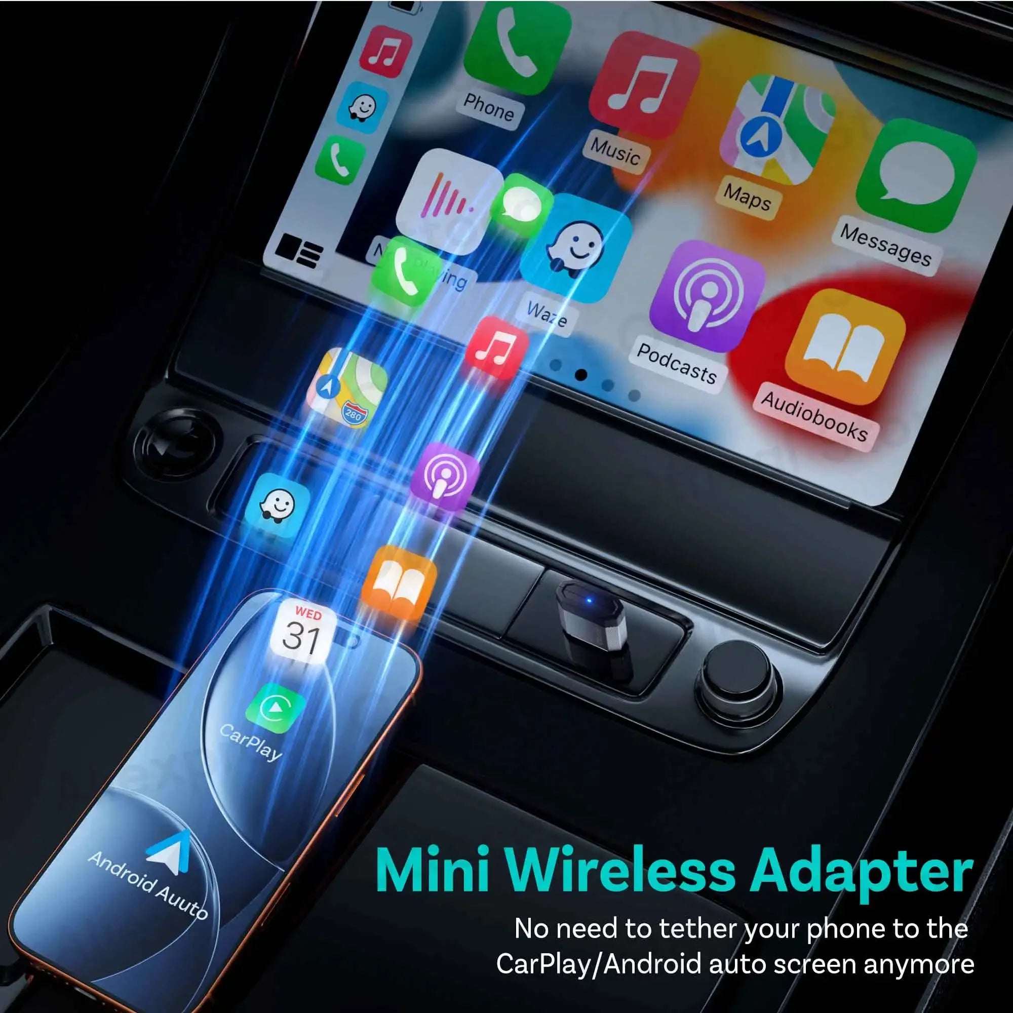 OTTOCAST Mini Nova Cube 3.0 Wireless CarPlay Adapter