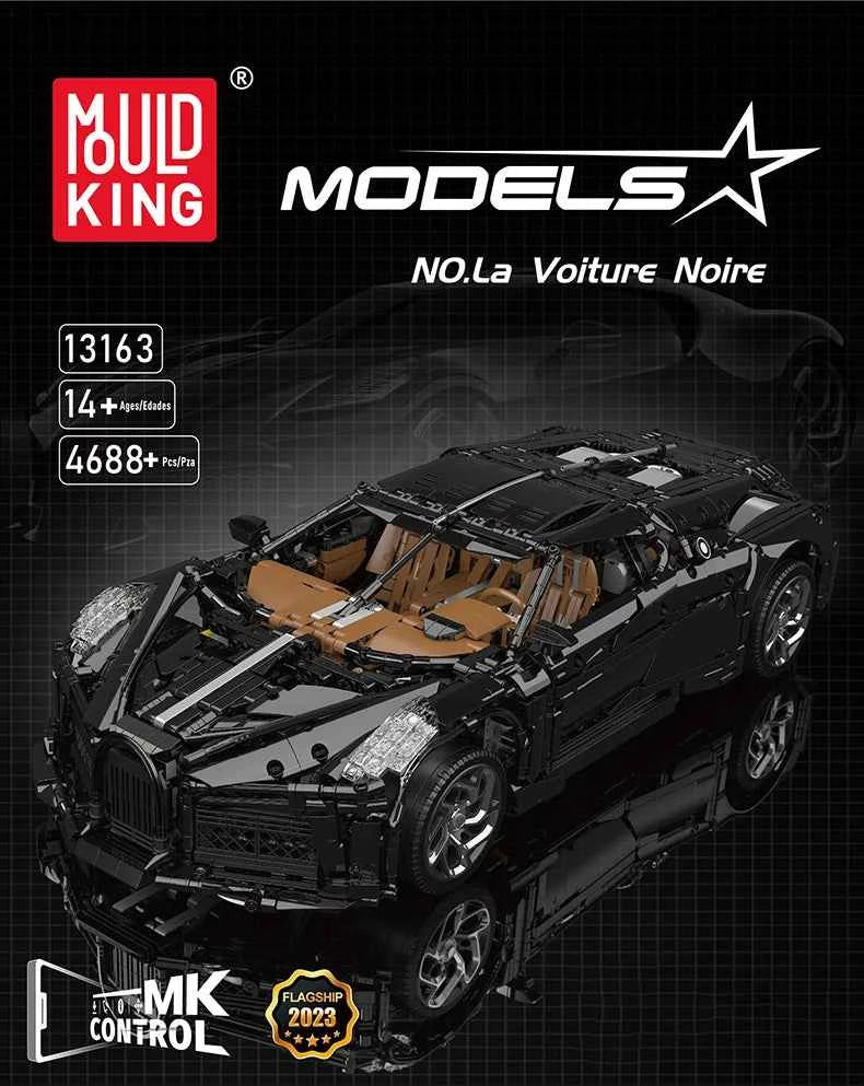 Mould King 13163 La Voiture Noire Remote Control Technical Sport Racing Car — RC Building Block Model - Limetastore