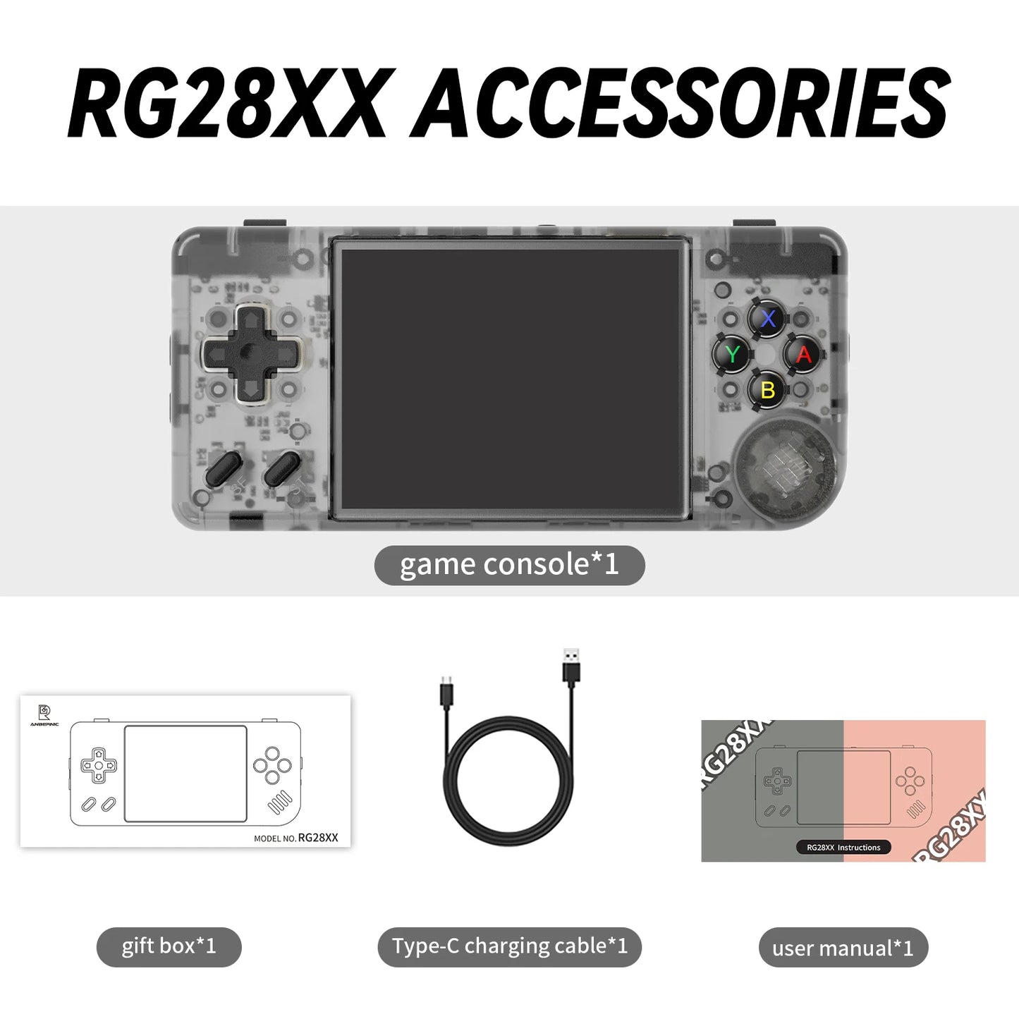 Anbernic RG28XX 2.83'' IPS Portable Handheld Game Players Linux System Retro Video Games Console Mini Arcade PS1 GB GBA - Limetastore
