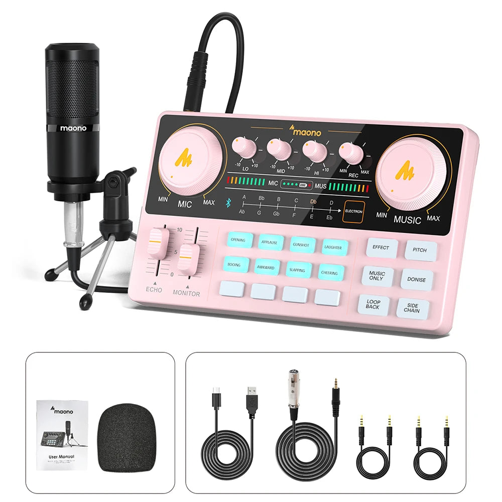 Maono AM200‑S1 Sound Card & Microphone Set | All‑in‑One Streaming Studio