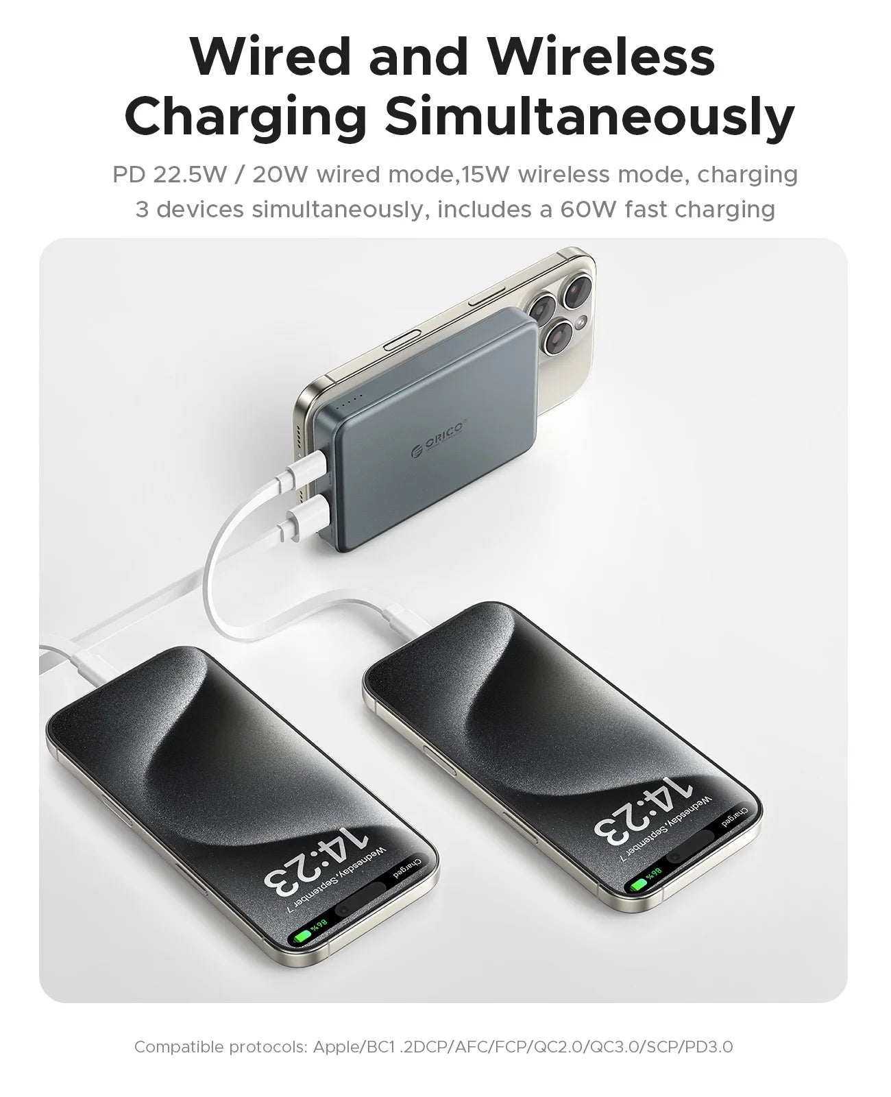 ORICO Kada Magnetic Power Bank – 5000mAh / 10000mAh PD22.5W Wireless External Battery