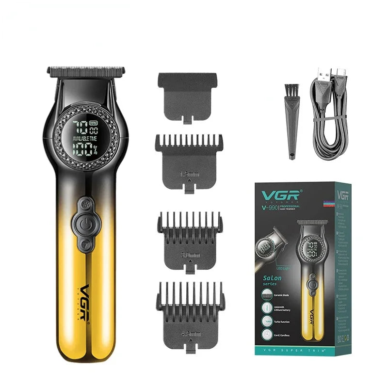 VGR Hair Trimmer Professional Barber Hair Clipper Electric 8000 RPM Hair Cutting Machine Haircut Cordless Trimmer for Men V-990