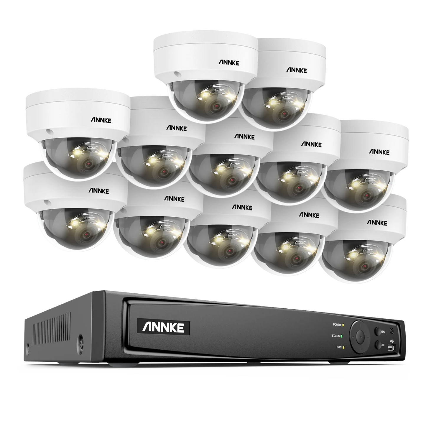 ANNKE 12MP 6K PoE CCTV System | 16CH NVR, Dual‑Light Cameras, Audio, Human & Vehicle Detection