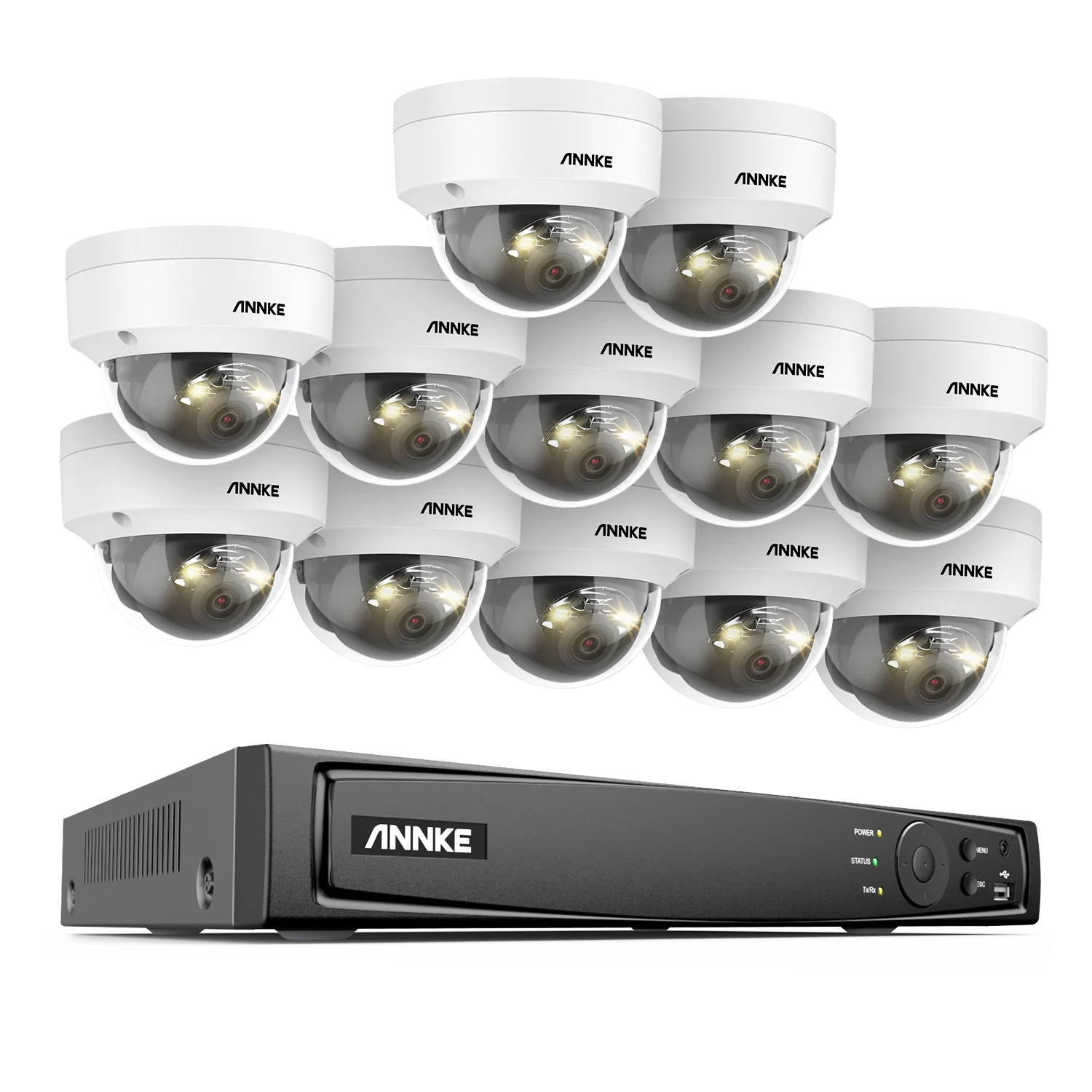 ANNKE 12MP 6K PoE CCTV System | 16CH NVR, Dual‑Light Cameras, Audio, Human & Vehicle Detection