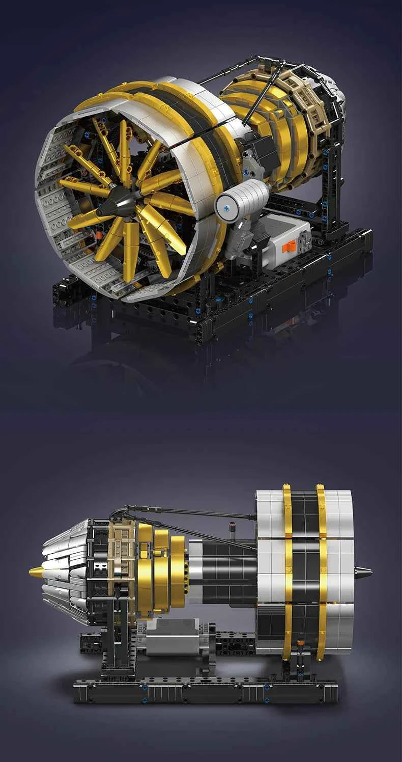 Mould King 10141 Motorized Aircraft Engine Building Set | Technical Jet Model - Limetastore