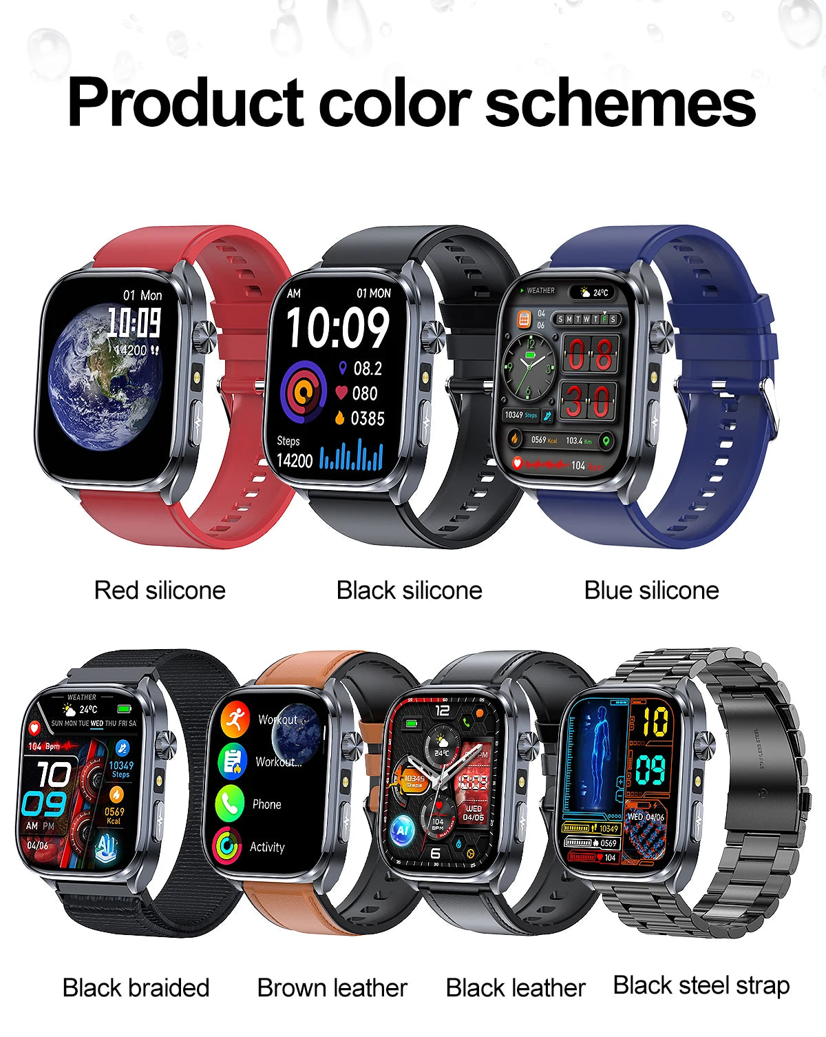 2025 New Health Analysis Blood Lipids Uric Acid Smart Watch ECG+PPG Blood Pressure Heart Rate Tracker Smartwatch For Android IOS - Limetastore