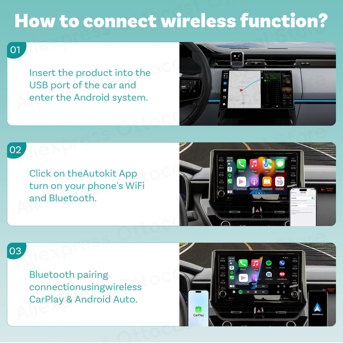 OTTOCAST Ottaibox Nano Android 13 Wireless CarPlay AI Box