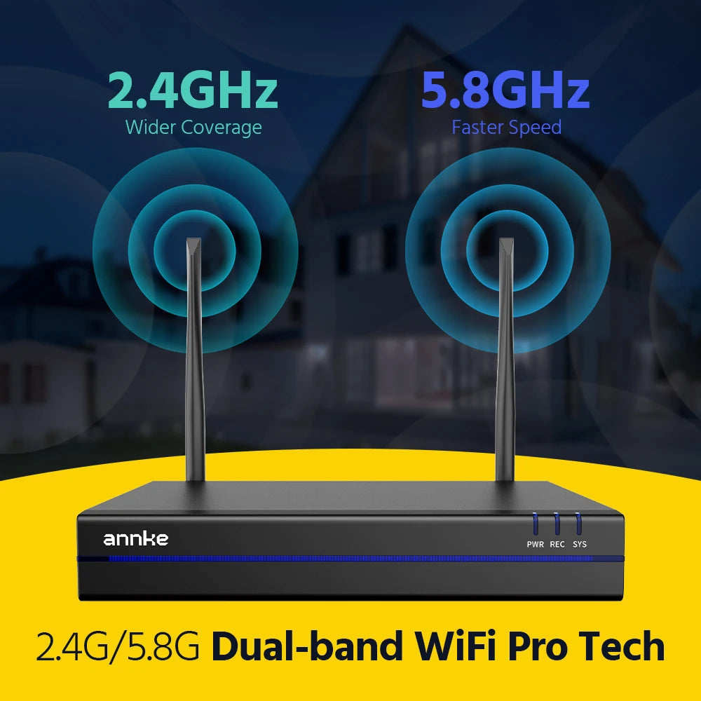 ANNKE 8MP Wireless CCTV System | 16CH NVR, 4K WiFi Cameras, Two‑Way Audio