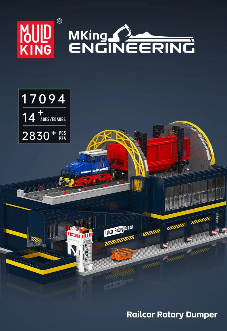 Mould King 17094 RC Railcar Rotary Dumper Building Set | Motorized Technical Train & Locomotive Building Blocks - Limetastore
