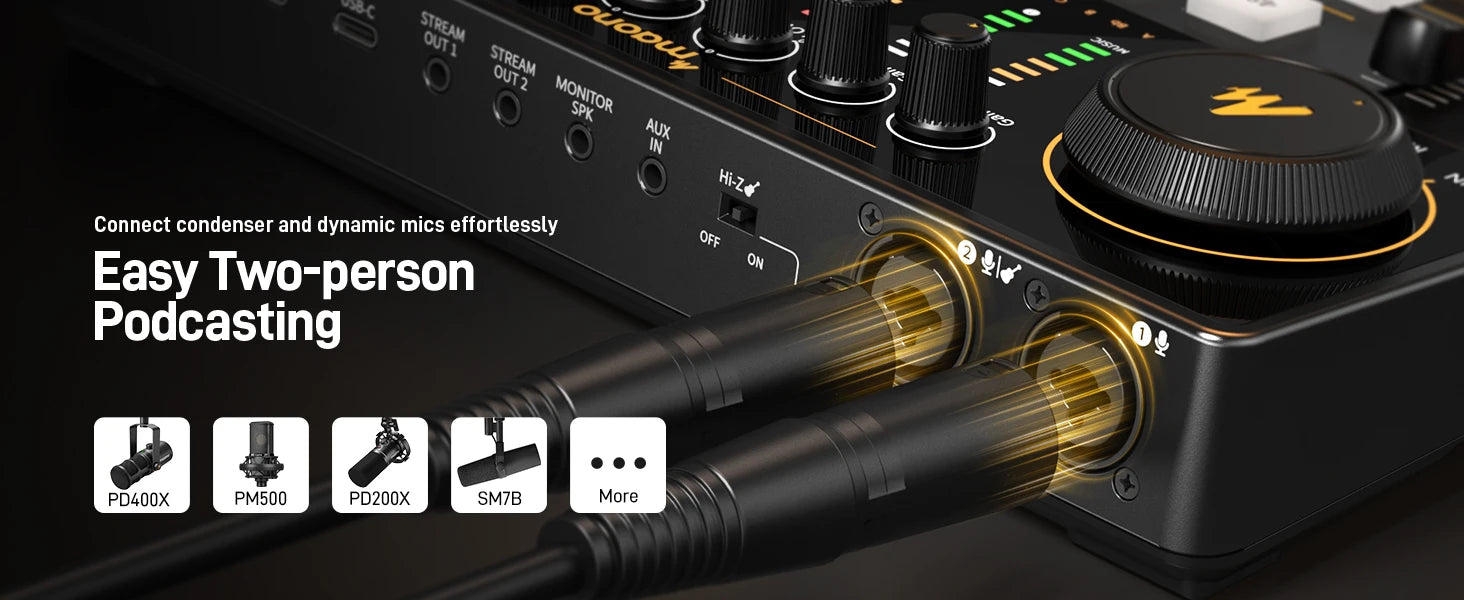 MaonoCaster E2 Gen2 – Dual XLR Podcast Audio Interface & Mixer