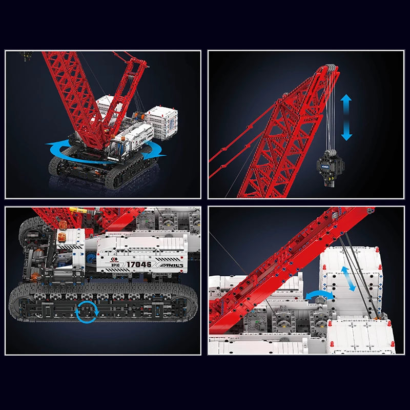 Mould King 17046 RC Wacker 16000 Crawler Crane – Motorized Technical Engineering Crane Building Block Set for Kids & Collectors - Limetastore