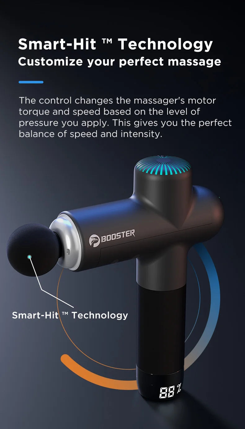 Booster Smart‑Hit Massage Gun – Electric Neck & Body Massager | Deep‑Tissue Fascia Gun