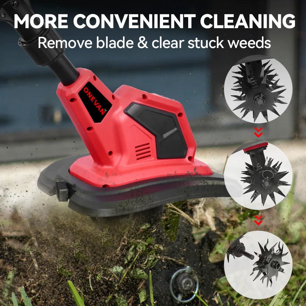ONEVAN 4000W 36000RPM Electric Tiller Cultivator Cordless 17CM Electric Scarifier Garden Power Tool For Makita 18V Battery Pin