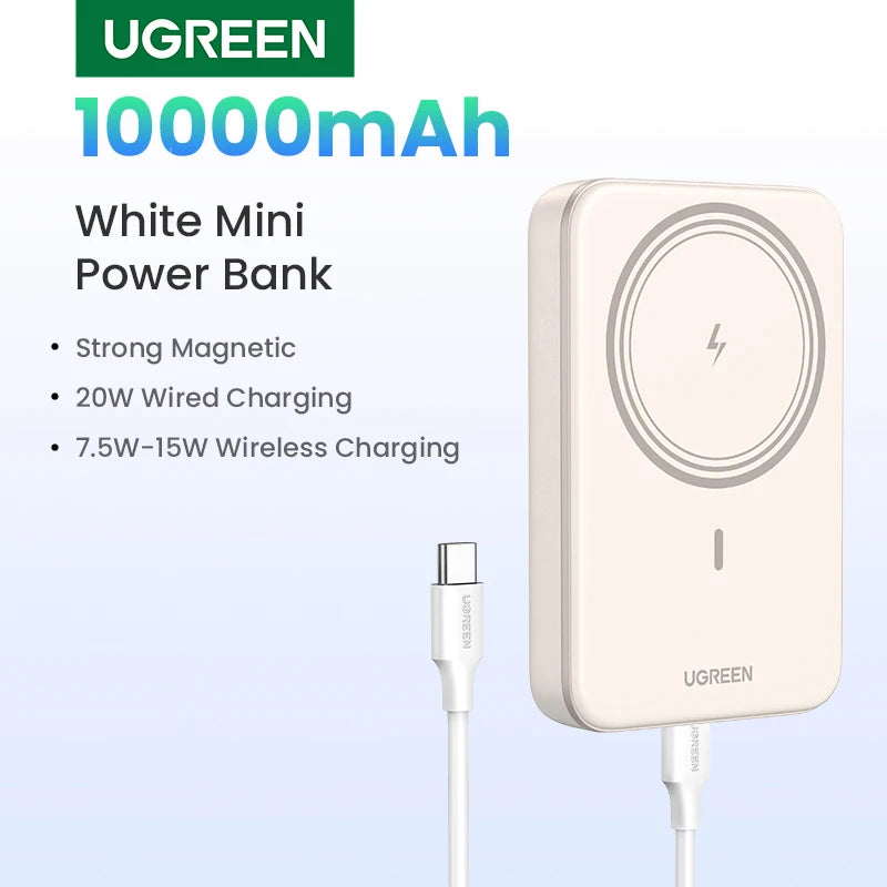 UGREEN PD20W Magnetic Power Bank – 10000mAh Portable Wireless Fast Charging External Battery