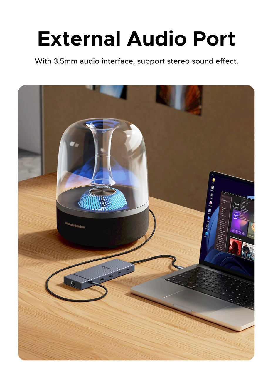 UGREEN 10‑in‑1 USB‑C Hub with 4K120Hz DisplayPort, Dual 4K60Hz HDMI, USB 3.2 Gen2 10Gbps