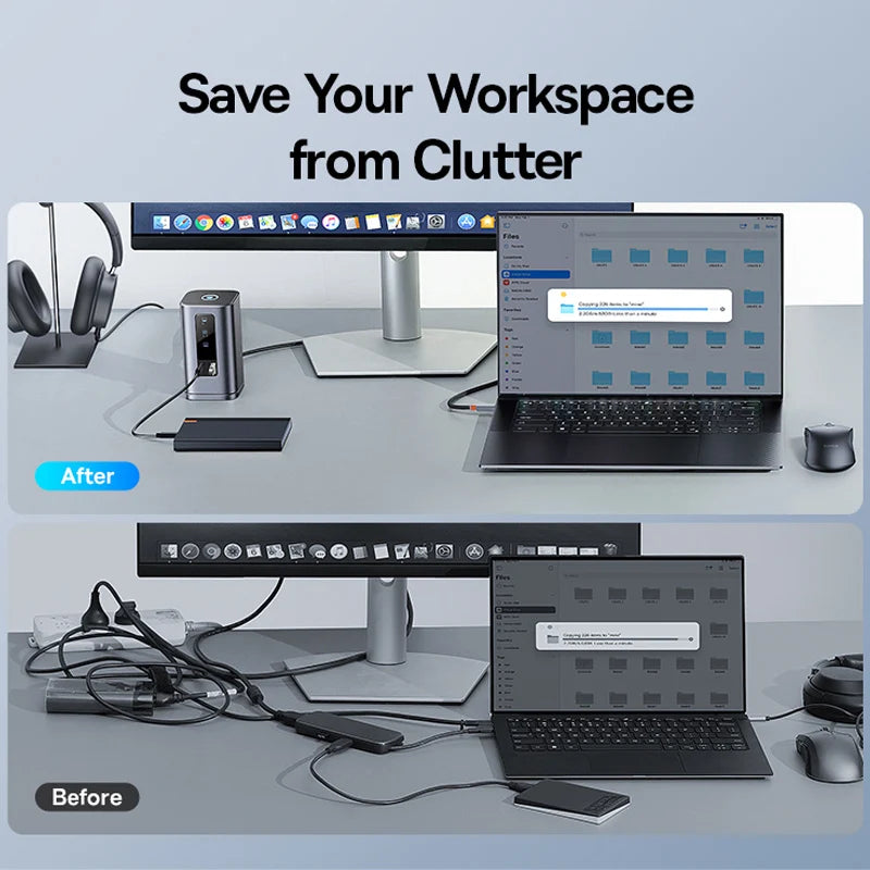 Baseus 11‑in‑1 USB‑C Hub | DP 4K@60Hz, HDMI, Triple Display, RJ45, PD 100W, USB 3.1 Docking Station