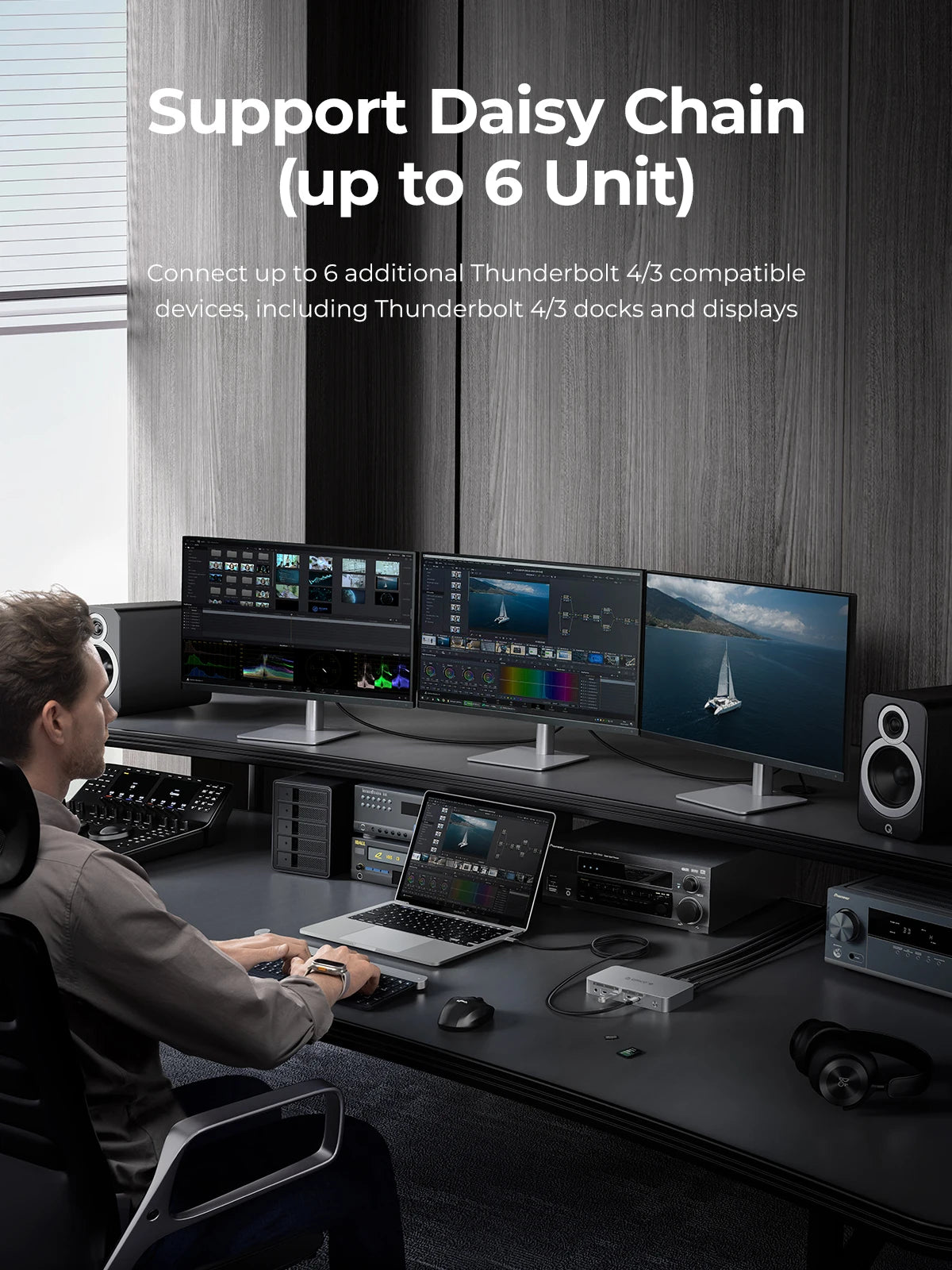 ORICO Thunderbolt 4 USB‑C Docking Station with 8K30Hz HDMI, USB 3.2 Gen2 Hub & Type‑C Splitter