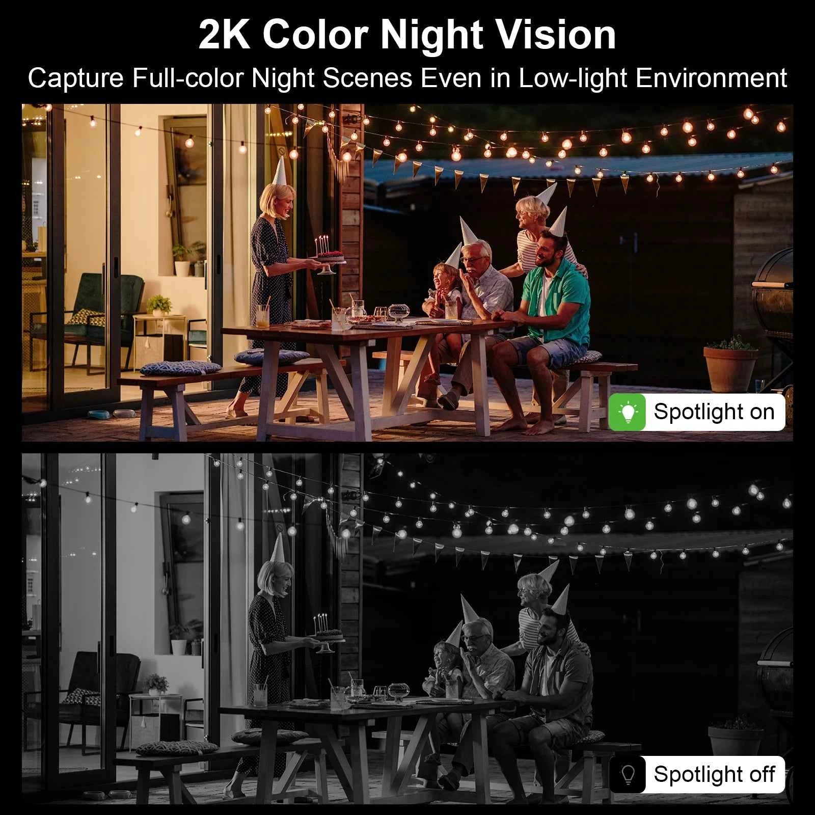 ARCCTV 4MP Wireless Solar Camera Outdoor Surveillance Motion Detection Color Night Vision Security Floodlight Solar Wifi Camera - Limetastore