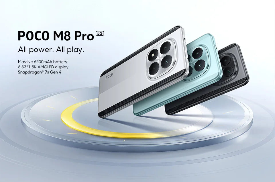 【World Premiere】 POCO M8 Pro 5G Smartphone Global Version Snapdragon 7s Gen 4 6.83" 1.5K 120Hz display 6500mAh battery 100W NFC - Limetastore