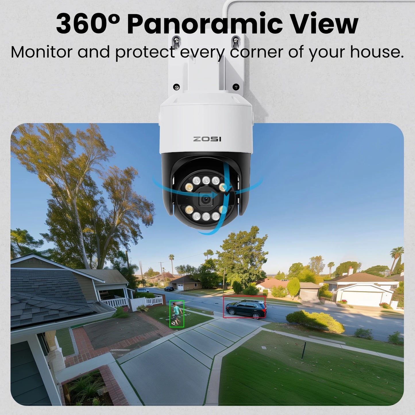 ZOSI 5MP PTZ PoE Security Camera System – 8CH 8MP NVR Kit with Two‑Way Audio | AI Face Detection