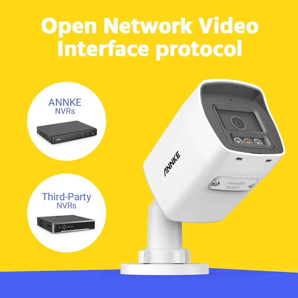 ANNKE 8MP 4K PoE Bullet Camera Kit | EXIR Night Vision, IP67, Email Alerts