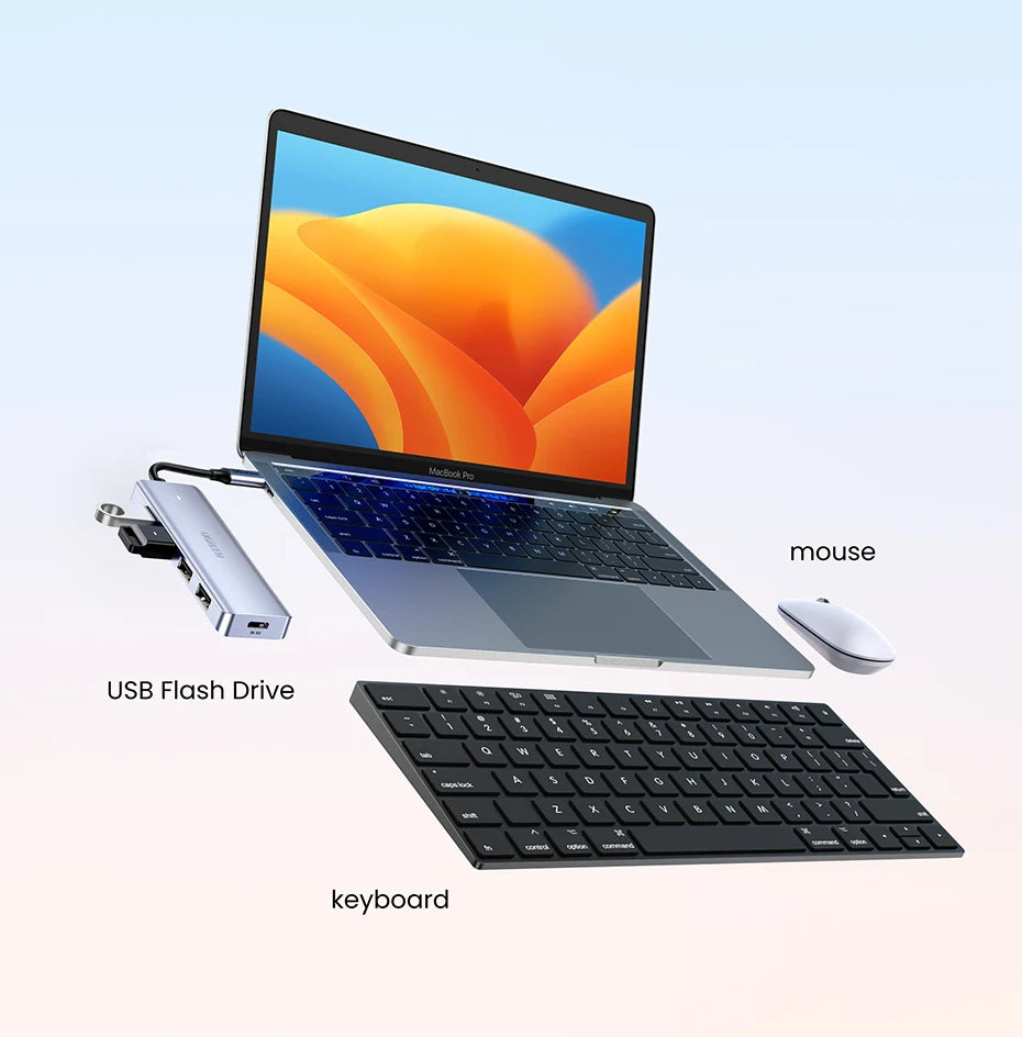 UGREEN USB‑C to USB 3.0 Hub | 4‑Port High‑Speed Splitter for MacBook, iPad & Samsung