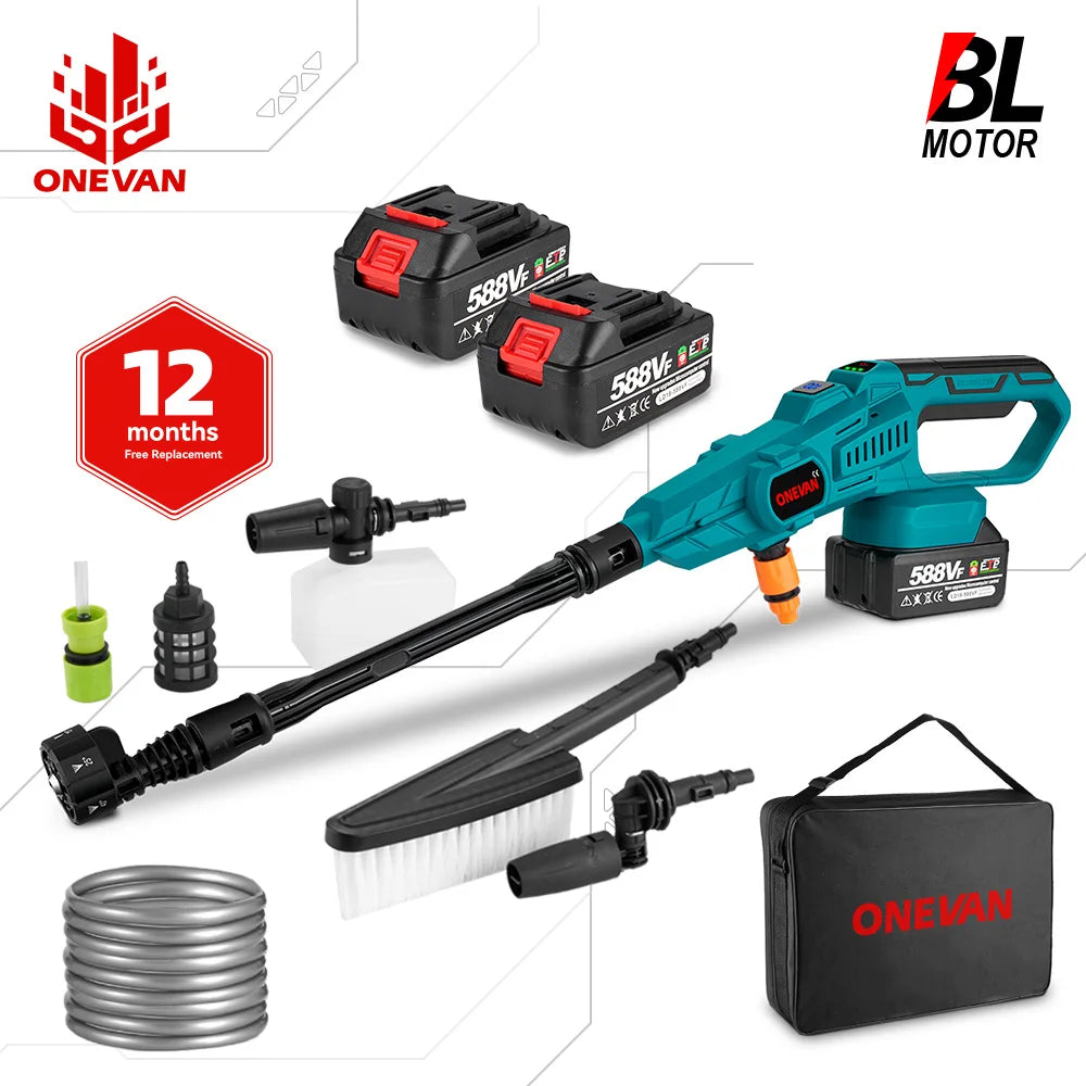 ONEVAN 3500W 200Bar Brushless High‑Pressure Washer | Cordless Car Wash Water Gun
