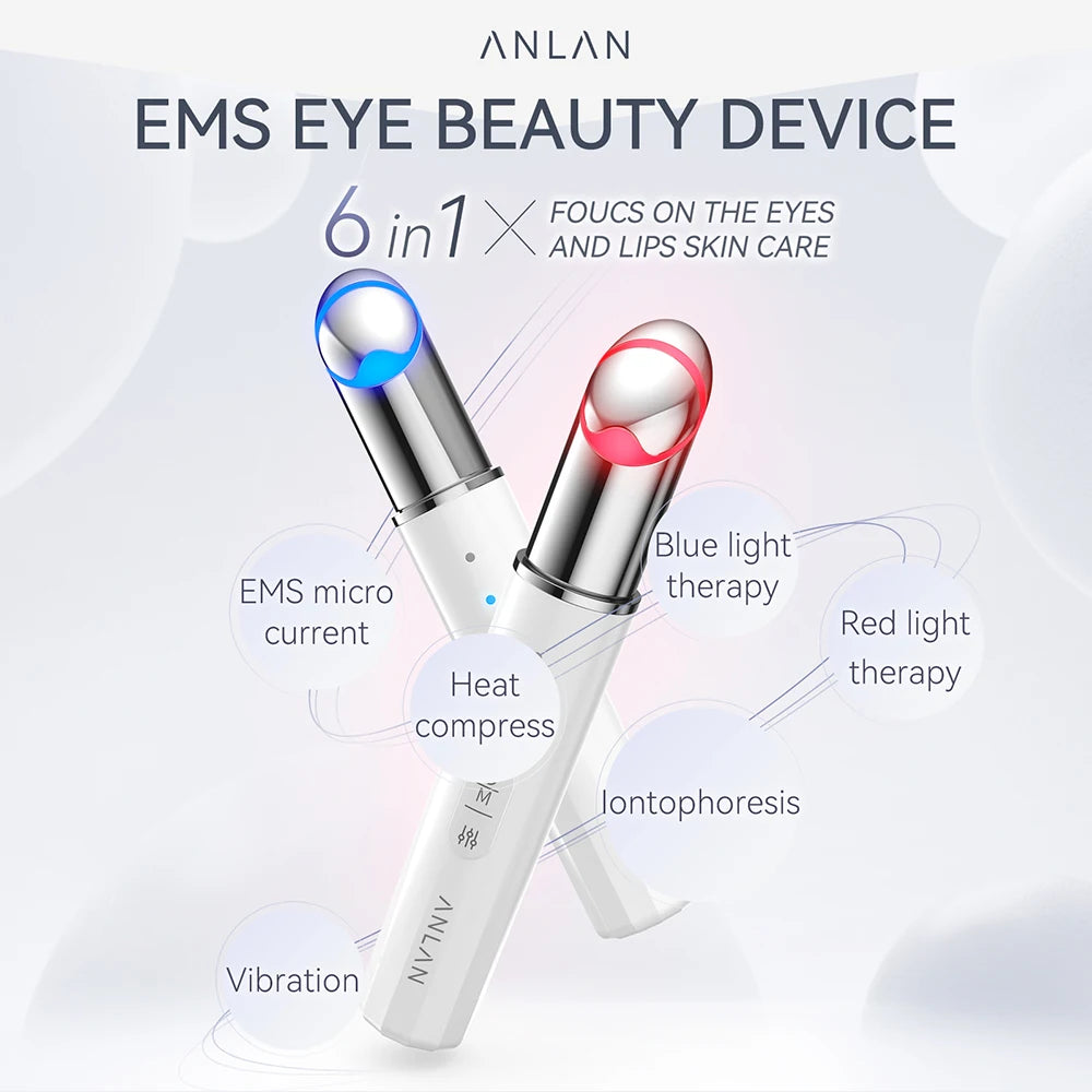 ANLAN EMS Eye Beauty Device | Microcurrent, Red/Blue LED, Eye Bags & Dark Circles