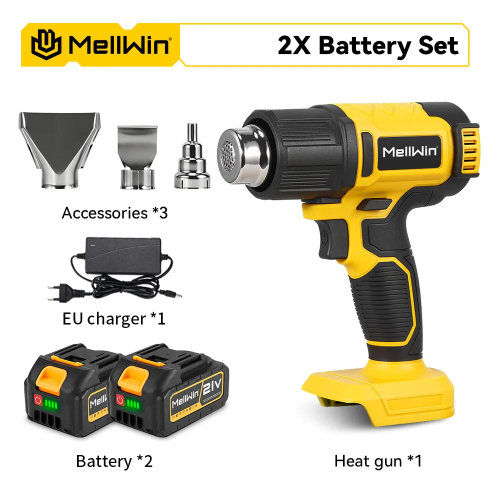 MELLWIN 540°C Cordless Electric Heat Gun 25 Gears Handheld Hot Air Blower Gun Home Welding Tools For Makita 18V Battery Pin - Limetastore